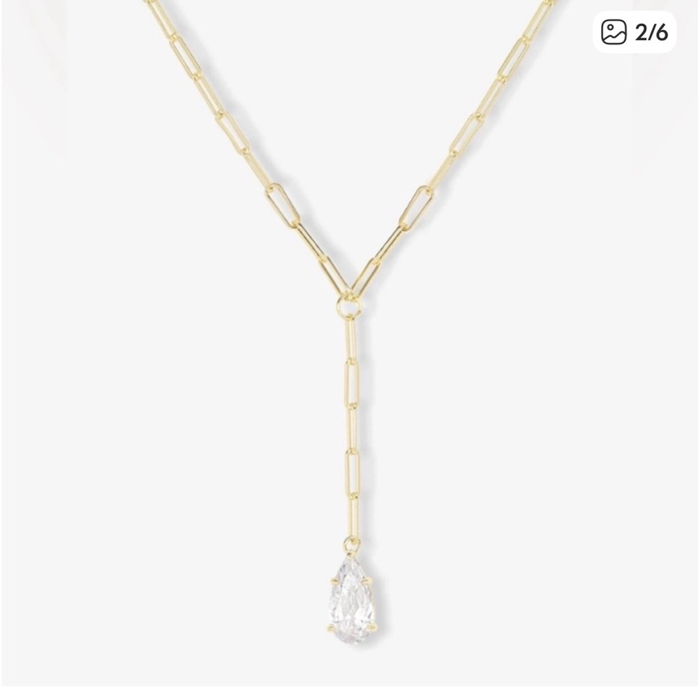 Melinda Maria Baby Samantha Teardrop Lariat Necklace